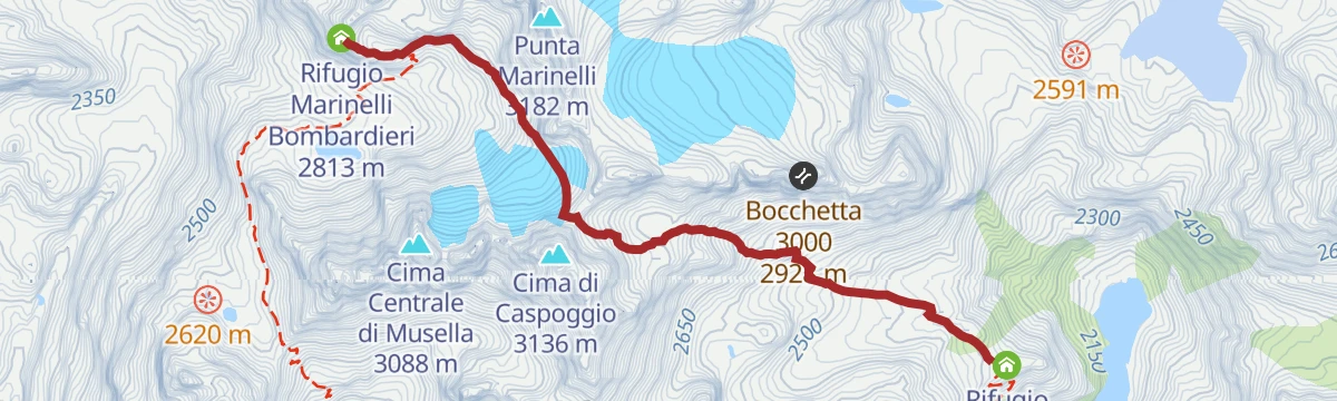 Route map: Alta Via della Valmalenco stage 6